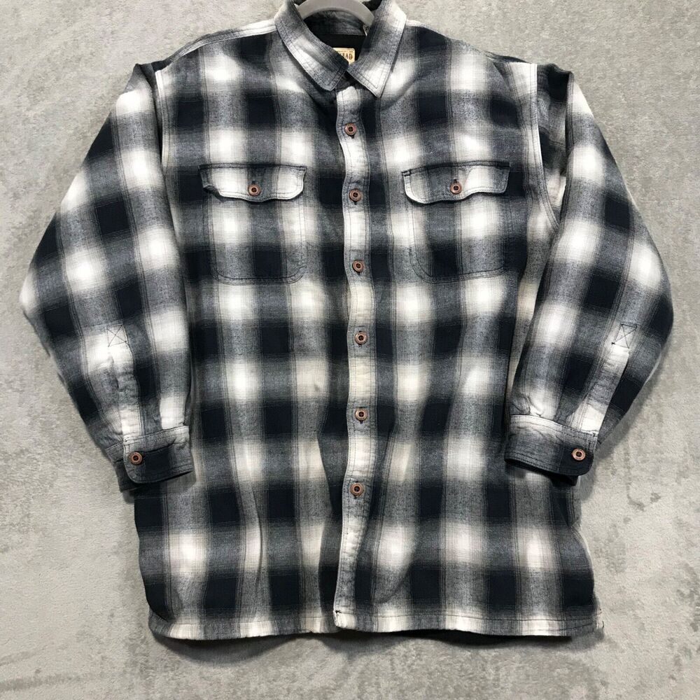 Red‎ Head Fleece Lined Flannel Jacket Mens Size 2TG Shacket Plaid Workwear Farm